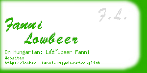 fanni lowbeer business card